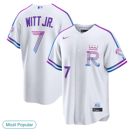 Men Kansas City Royals #7 Witt Jr. white Nike MLB 2026 City Connect Jersey->youth mlb jersey->Youth Jersey